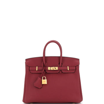 Hermes Birkin Handbag Red Togo with Gold Hardware 25