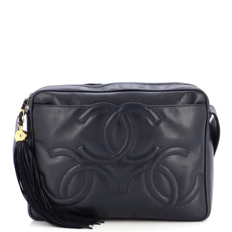 Chanel Vintage Triple CC Camera Shoulder Bag Lambskin Medium