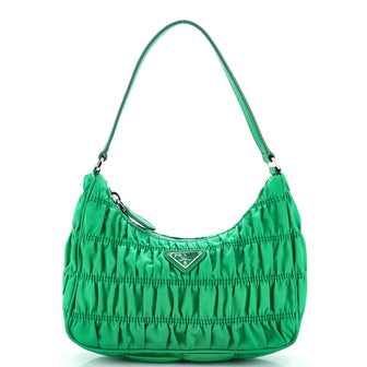Prada Hobo Tessuto Gaufre with Saffiano Mini
