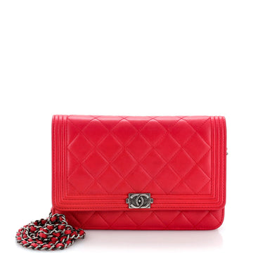Chanel Boy Wallet on Chain Quilted Lambskin