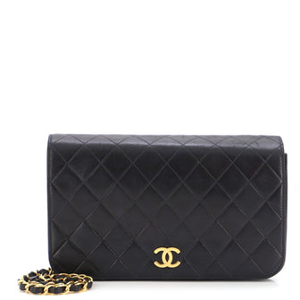 Chanel Vintage Full Flap Bag Quilted Lambskin Medium