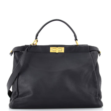 Fendi Peekaboo Bag Leather with Printed and Zucca Canvas Interior Large