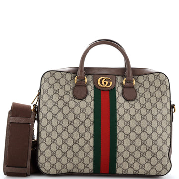 Gucci Ophidia Zip Around Briefcase GG Coated Canvas Medium