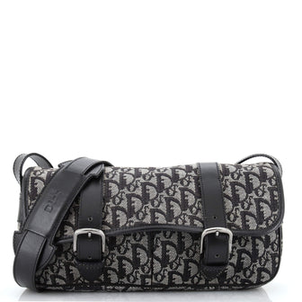 Christian Dior Vintage Trotter Flap Messenger Bag Diorissimo Canvas Medium