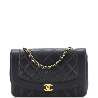 Chanel Vintage Diana Flap Bag Quilted Lambskin Medium