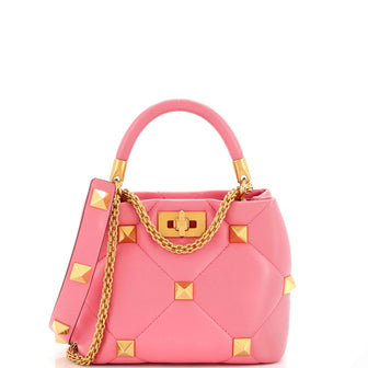 Valentino Garavani Roman Stud Top Handle Bag Quilted Leather Small