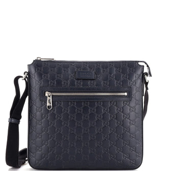 Gucci Signature Zip Messenger Bag Guccissima Leather Medium