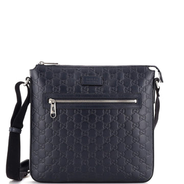 Gucci Signature Zip Messenger Bag Guccissima Leather Medium