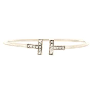 Tiffany & Co. T Wire Bracelet 18K White Gold with Diamonds