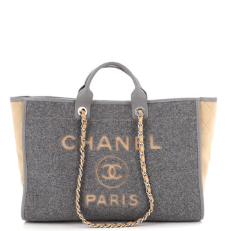 Chanel Deauville Tote Wool Felt Large
