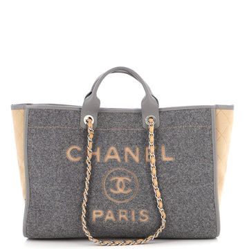 Chanel Deauville Tote Wool Felt Large