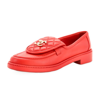 Chanel Women's CC Loafers Quilted Leather