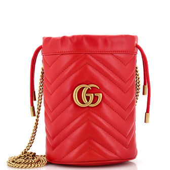 Gucci GG Marmont Bucket Bag Matelasse Leather Mini