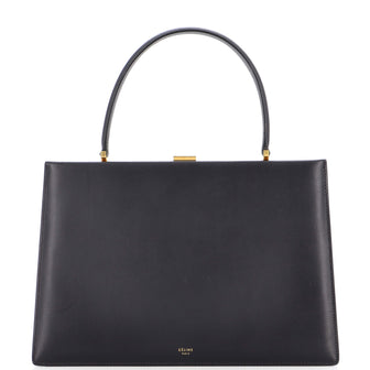Celine Clasp Top Handle Bag Leather Medium