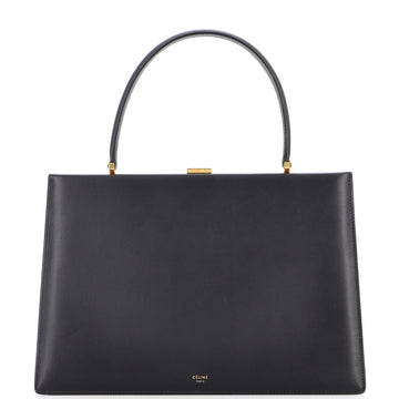 Celine Clasp Top Handle Bag Leather Medium