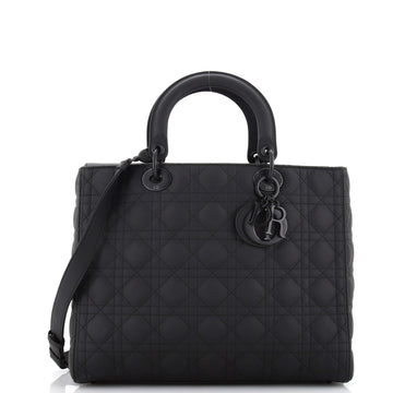 Christian Dior Ultra Matte Lady Dior Bag Cannage Quilt Calfskin Large