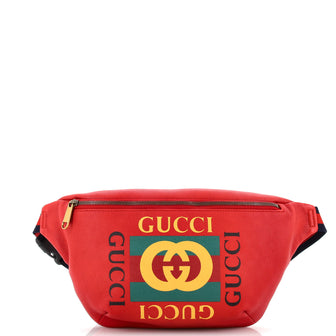Gucci Logo Belt Bag Printed Leather Medium