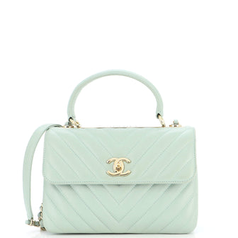 Chanel Trendy CC Top Handle Bag Chevron Lambskin Small