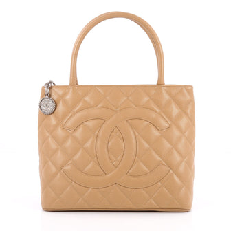 Chanel Medallion Tote Quilted Caviar Brown 2209901