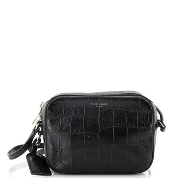 Saint Laurent Camera Bag Crocodile Embossed Leather Small