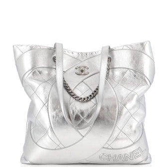 Chanel Club Monaco Shopping Tote Quilted Lambskin Large