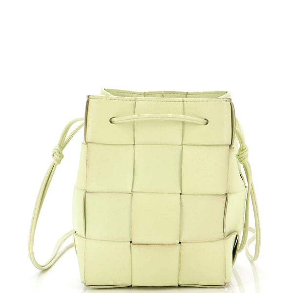 Bottega Veneta Cassette Bucket Bag Maxi Intrecciato Leather Small Yellow  2210087