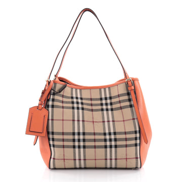 Burberry Canterbury Tote Horseferry Check Canvas and Leather Small Neutral 2210202