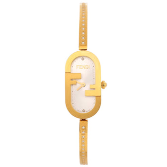 Fendi O'Lock Vertical Quartz Watch Stainless Steel with Diamond Markers and Bracelet 15