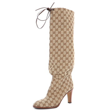 Gucci Women's Lisa Knee High Boots GG Canvas