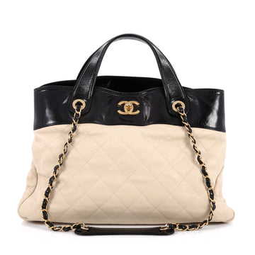 Chanel In The Mix Shopping Bag Quilted Calfskin Large Neutral 2210402