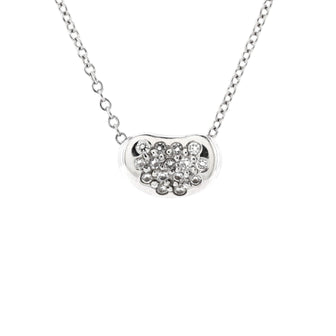 Tiffany & Co. Elsa Peretti Bean Pendant Necklace Platinum with Diamonds 9mm