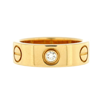 Cartier Love 3 Diamonds Band Ring 18K Yellow Gold with Diamonds