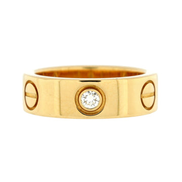 Cartier Love 3 Diamonds Band Ring 18K Yellow Gold with Diamonds