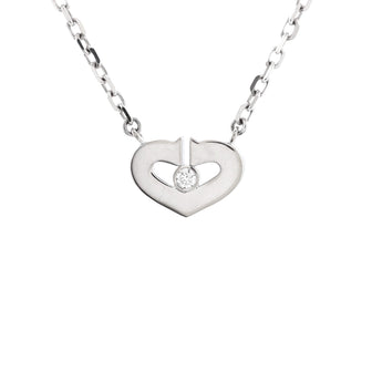 Cartier C Heart de Cartier Pendant Necklace 18K White Gold with Diamond XS