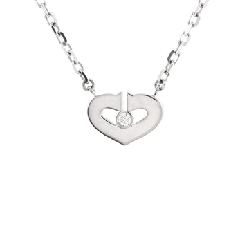 Cartier C Heart de Cartier Pendant Necklace 18K White Gold with Diamond XS