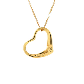 Tiffany & Co. Elsa Peretti Open Heart Pendant Necklace 18K Yellow Gold 22mm