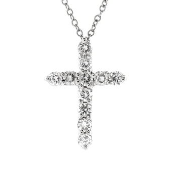 Tiffany & Co. Cross Pendant Necklace Platinum and Diamonds Small