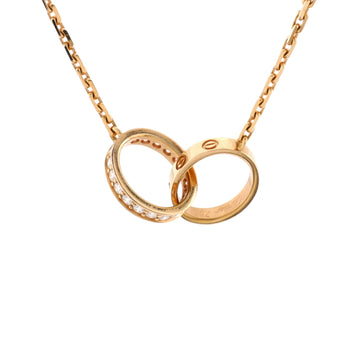 Cartier Love Interlocking Necklace 18K Rose Gold with Diamonds