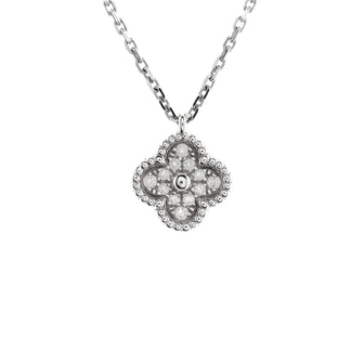 Van Cleef & Arpels Sweet Alhambra Pendant Necklace 18K White Gold with Diamonds