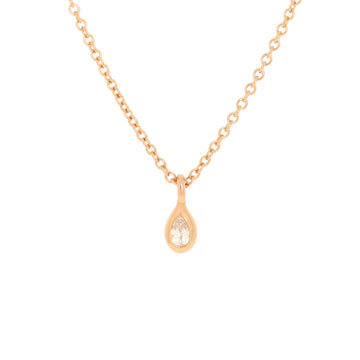 Tiffany & Co. Elsa Peretti Diamonds By The Yard Pendant Necklace 18K Rose Gold with Pear-Shaped Diamond .07CT