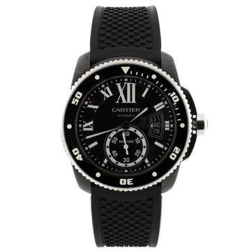 Cartier Calibre de Cartier Automatic Watch Stainless Steel and Rubber with Ceramic 42