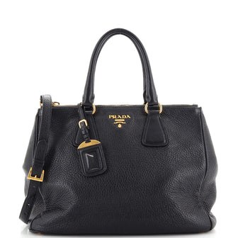 Prada Double Zip Tote Vitello Daino Medium
