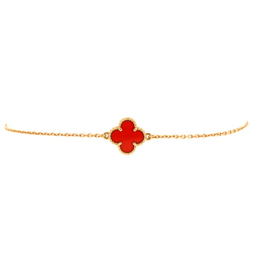 Van Cleef & Arpels Sweet Alhambra Bracelet 18K Rose Gold and Carnelian