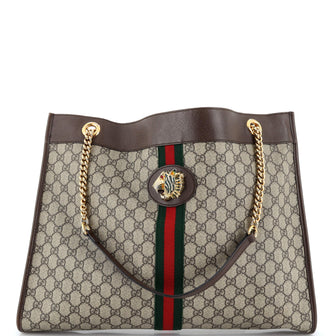 Gucci Rajah Chain Tote GG Coated Canvas Large