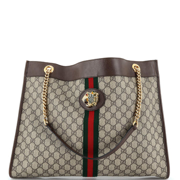 Gucci Rajah Chain Tote GG Coated Canvas Large