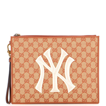 Gucci MLB Zip Pouch GG Canvas with Applique Medium