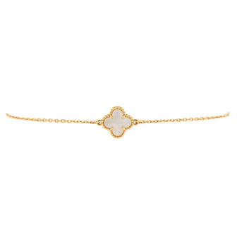 Van Cleef & Arpels Sweet Alhambra Bracelet 18K Yellow Gold and Mother of Pearl