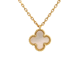 Van Cleef & Arpels Sweet Alhambra Pendant Necklace 18K Yellow Gold and Mother of Pearl