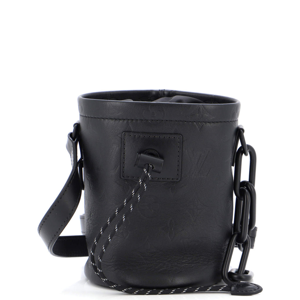 Louis Vuitton Chalk Nano Bag Monogram Shadow Leather Black