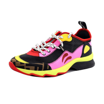 Fendi Women's Low-Top FFreedom Sneakers Zucca Fabric, Mesh and Neoprene
